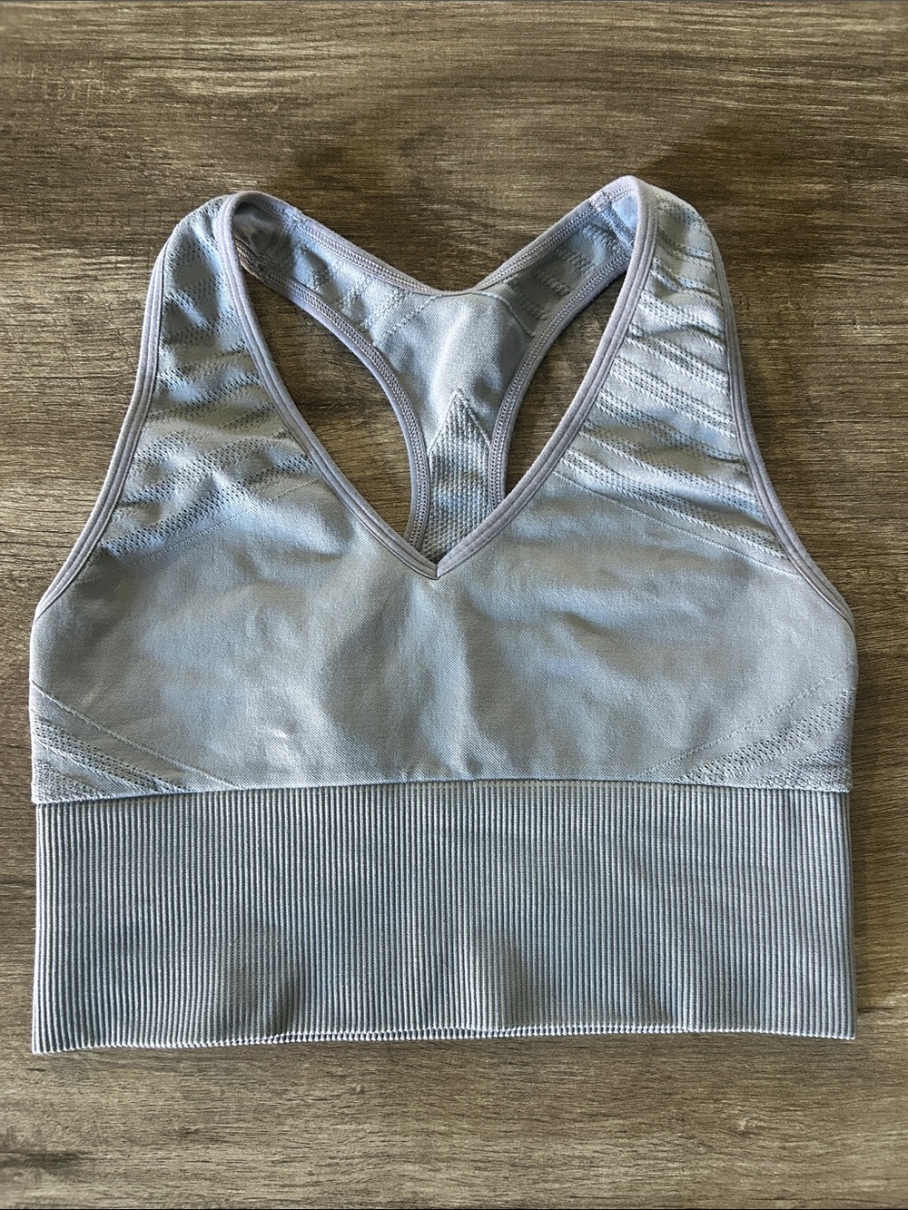 PINK Victoria's Secret Light Blue Seamless Racerback Sports Bra